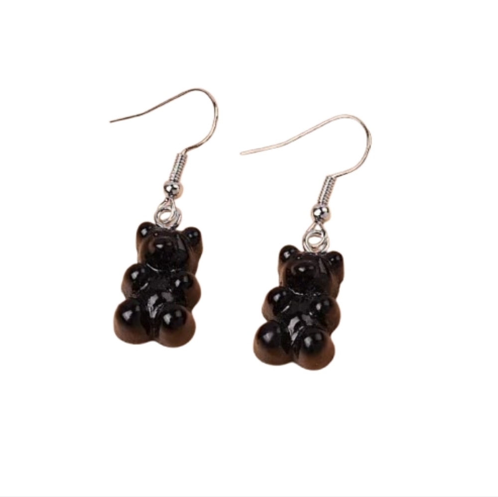 Black Gummy Bear Dangle Earrings